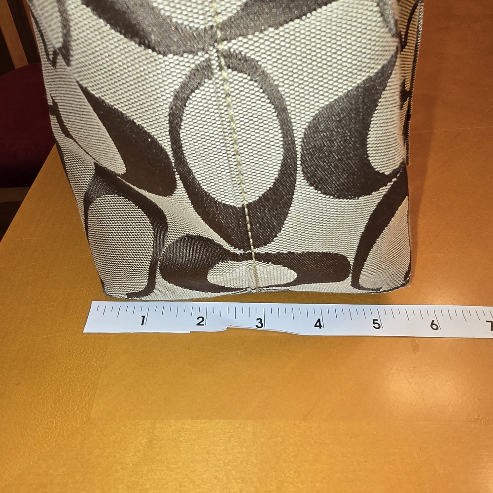 COACH 11689 Brown & Tan Signature Jacquard Canvas Shoulder Bag Mdium *no Hangtag - Picture 8 of 15